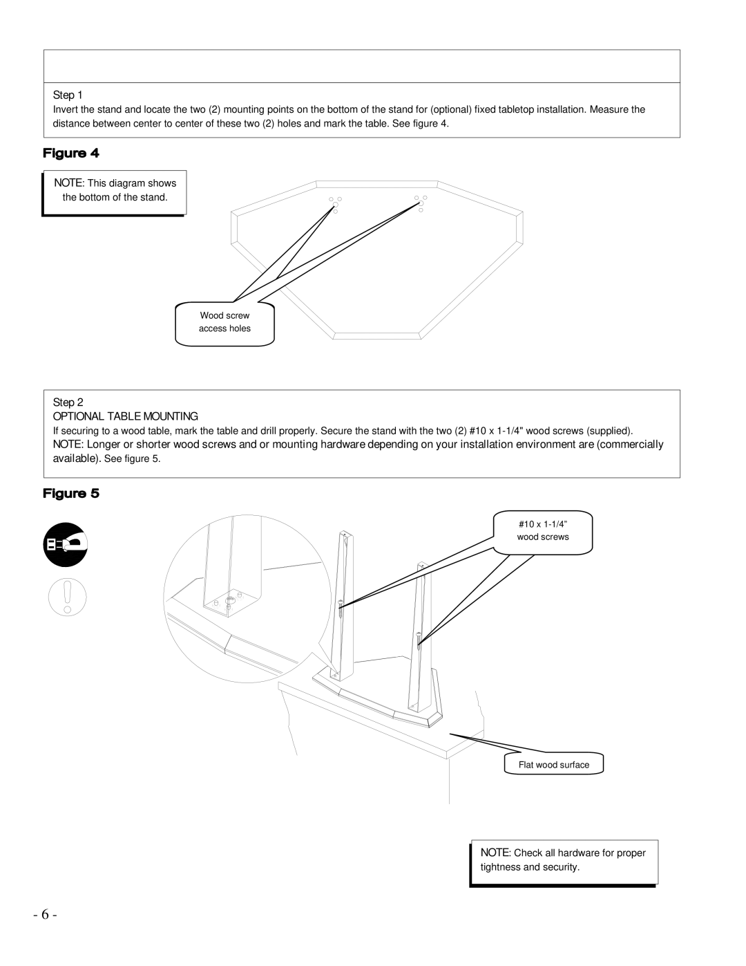 Sony SPM-TRI/C installation manual Optional fixed installation, Optional Table Mounting 