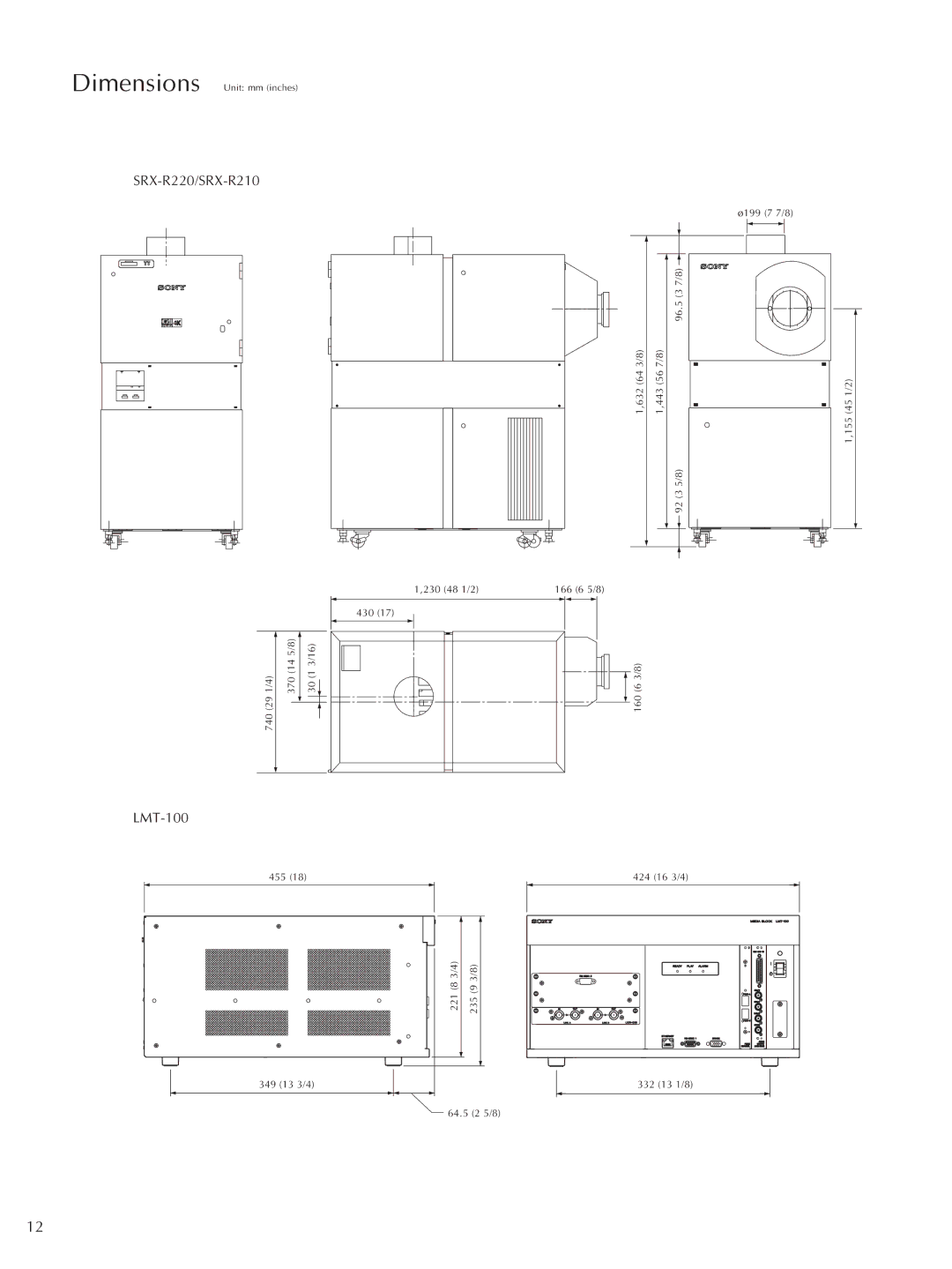 Sony SRX-R220, SRX-R210, LSM-100 manual LMT-100 