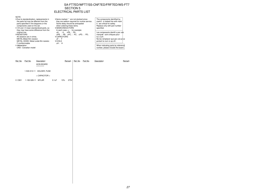 Sony SA-WFT7, SS-FRF7ED service manual Acin AMP 