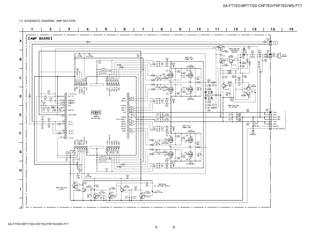 Sony SA-WFT7, SS-FRF7ED service manual Schematic Diagram AMP Section 