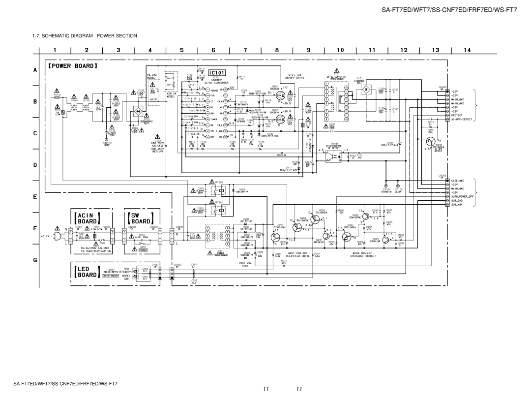 Sony SA-WFT7, SS-FRF7ED service manual Schematic Diagram Power Section 