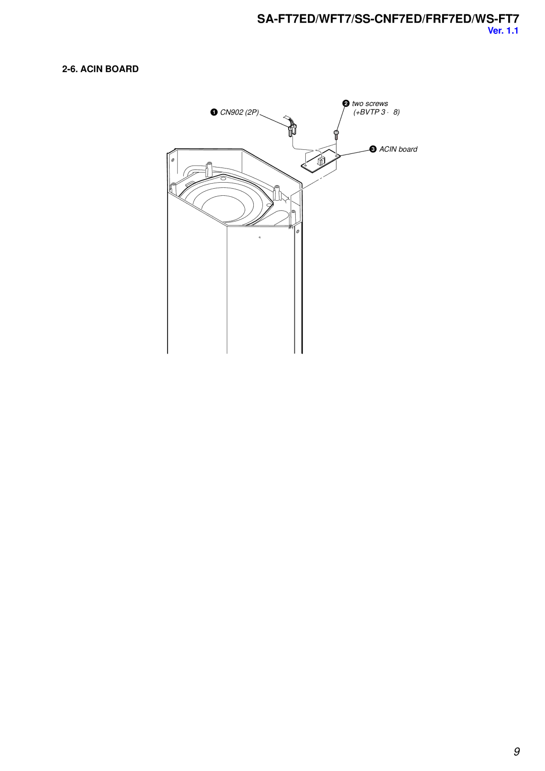 Sony SA-WFT7, SS-FRF7ED service manual Acin Board 