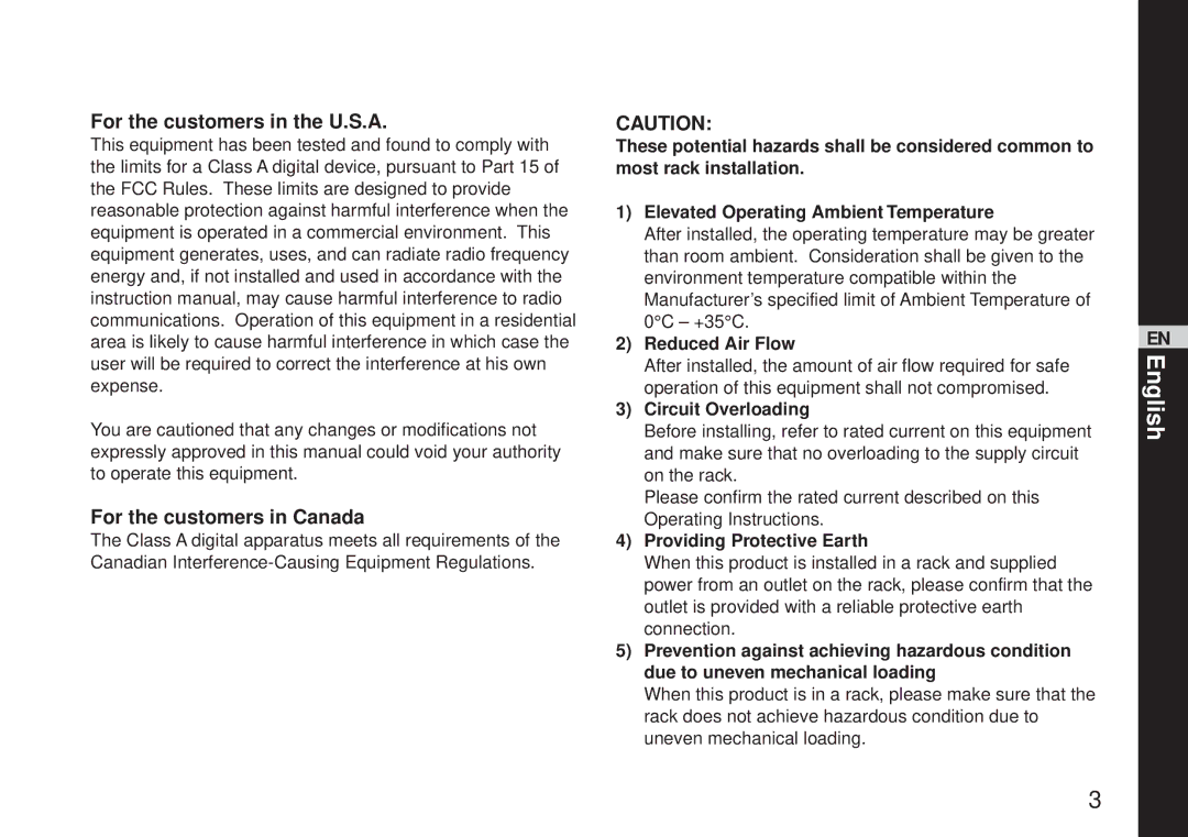 Sony SSM-125 operating instructions English 