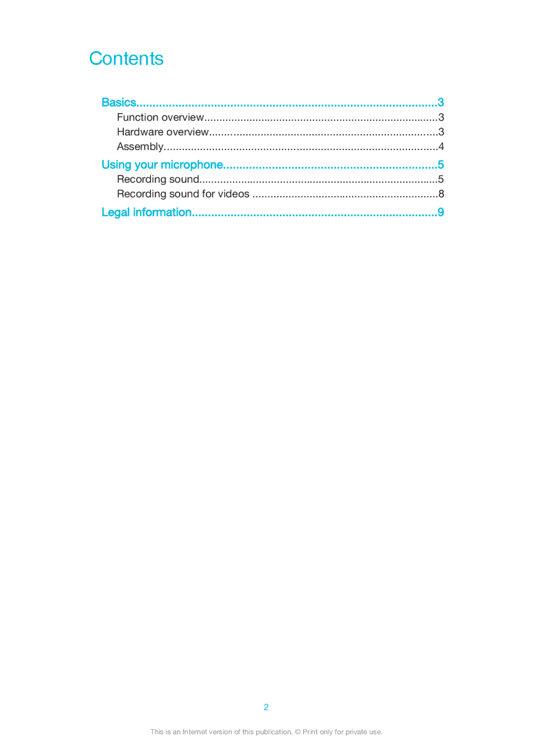 Sony STM10 manual Contents 