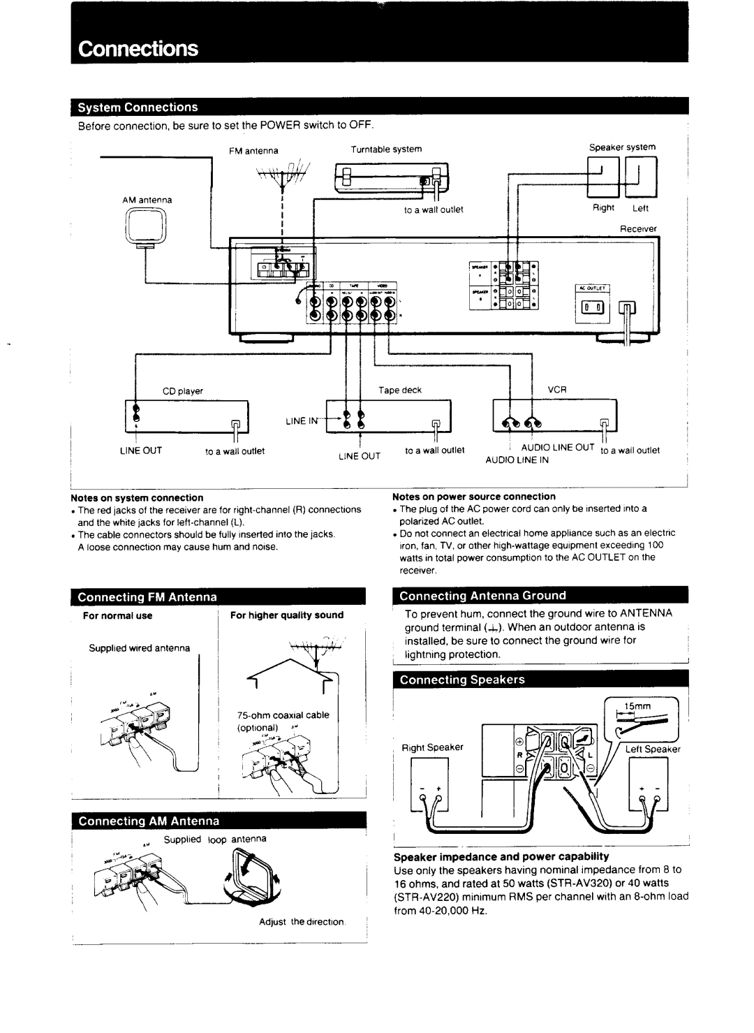 Sony STR-AV220, STR-AV320 manual 