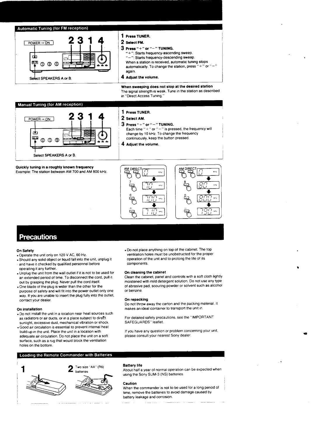 Sony STR-AV320, STR-AV220 manual 