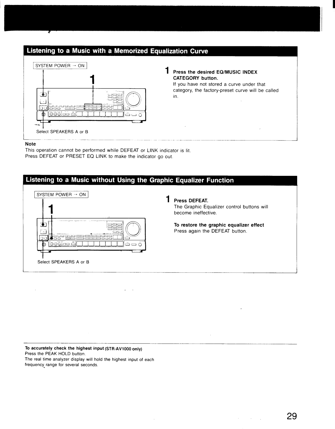 Sony STR-AV1000, STR-AV900 manual 