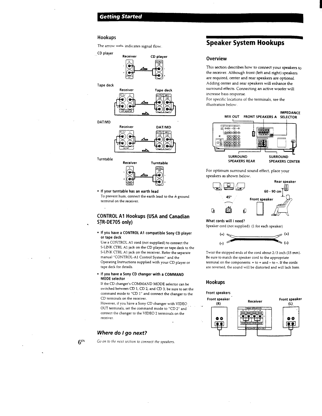 Sony STR-DE605, STR-D550Z, STR-D650Z, STR-DE705 manual 