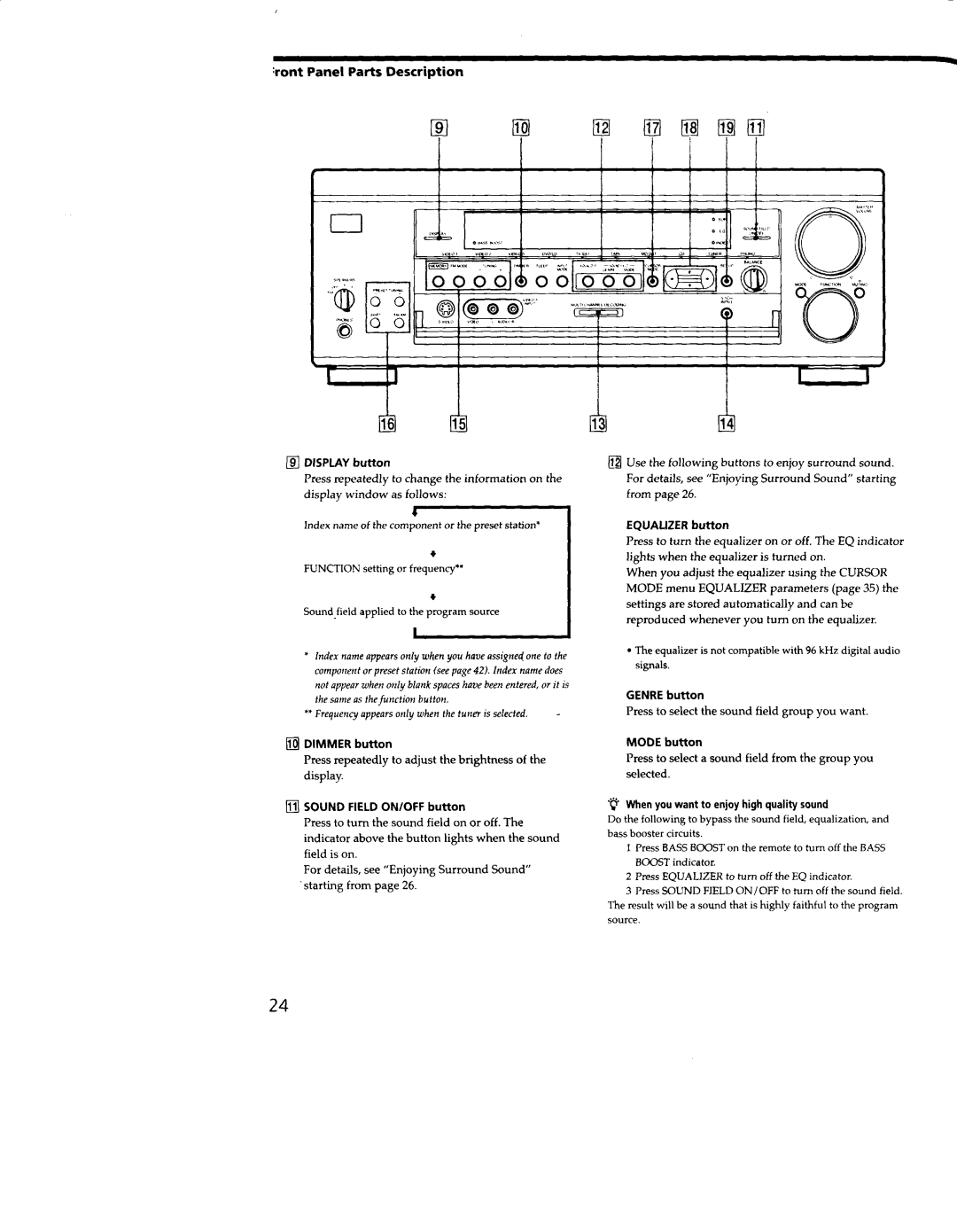 Sony STR-DA333ES, STR-DA555ES manual 