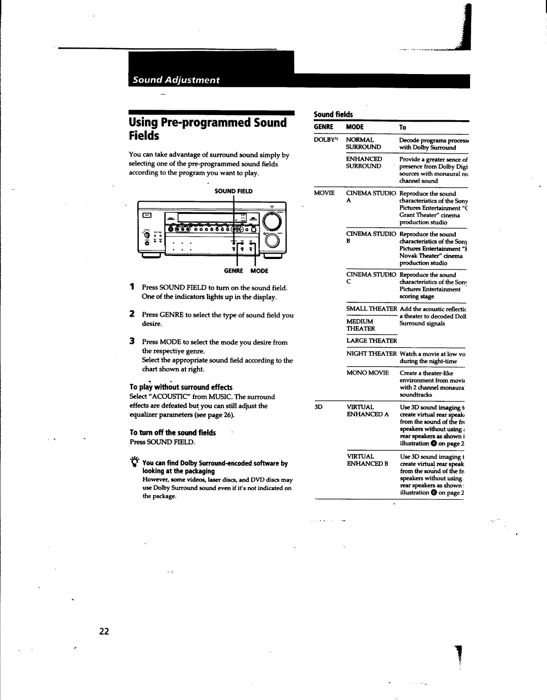 Sony STR-DA80ES manual 