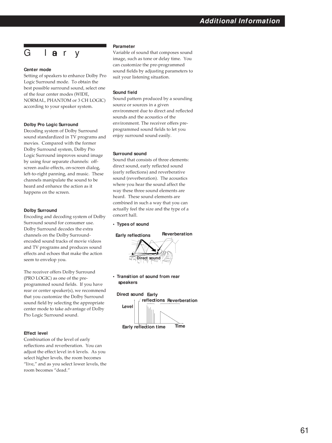 Sony STR-DA90ESG manual Glossary 