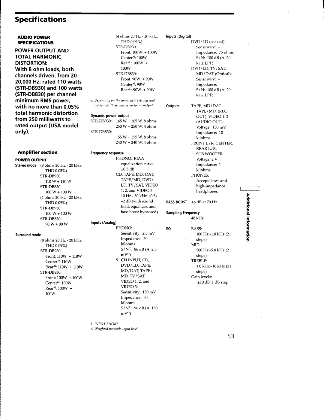 Sony STR-DB930, STR-DB830 manual 