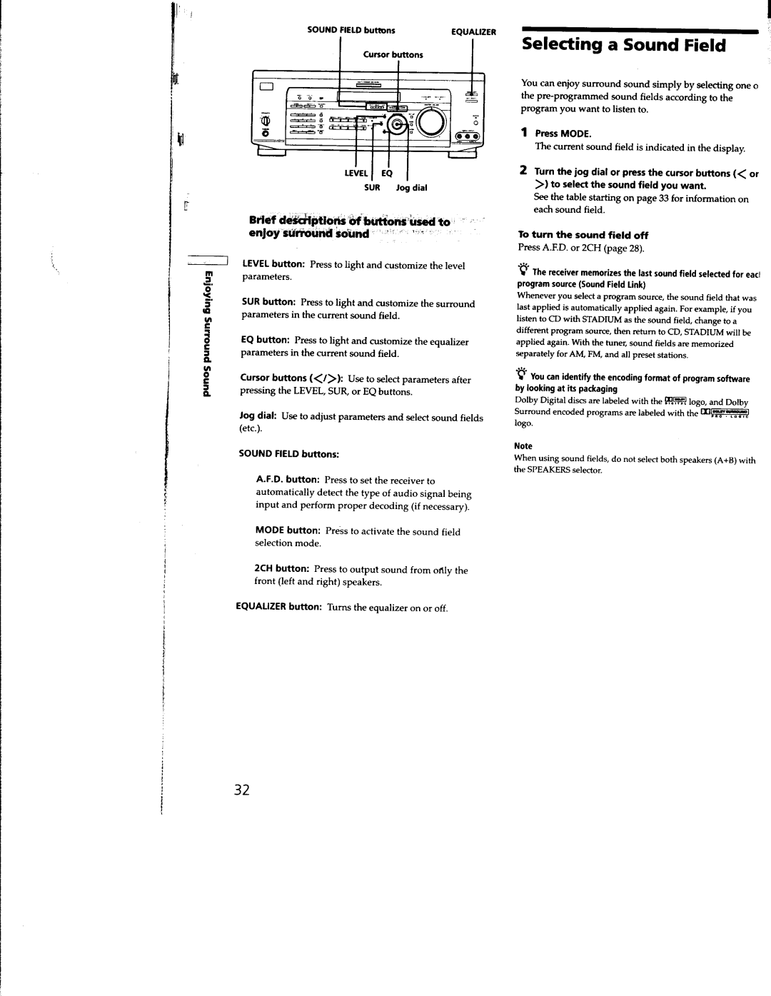 Sony STR-SE951, STR-DE835, STR-DE935 manual 