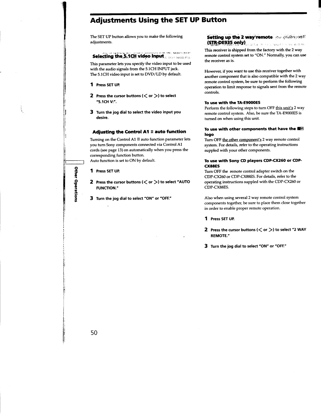 Sony STR-DE835, STR-SE951, STR-DE935 manual 