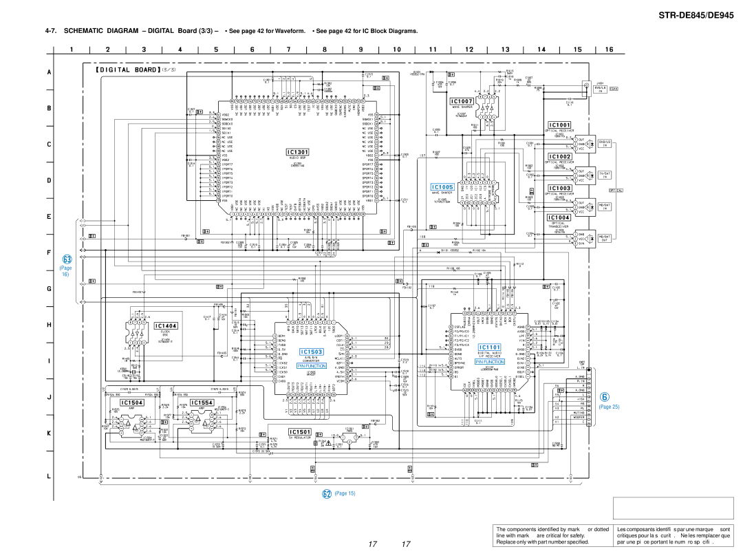 Sony STR-DE845 service manual Components identified by mark 0or dotted 