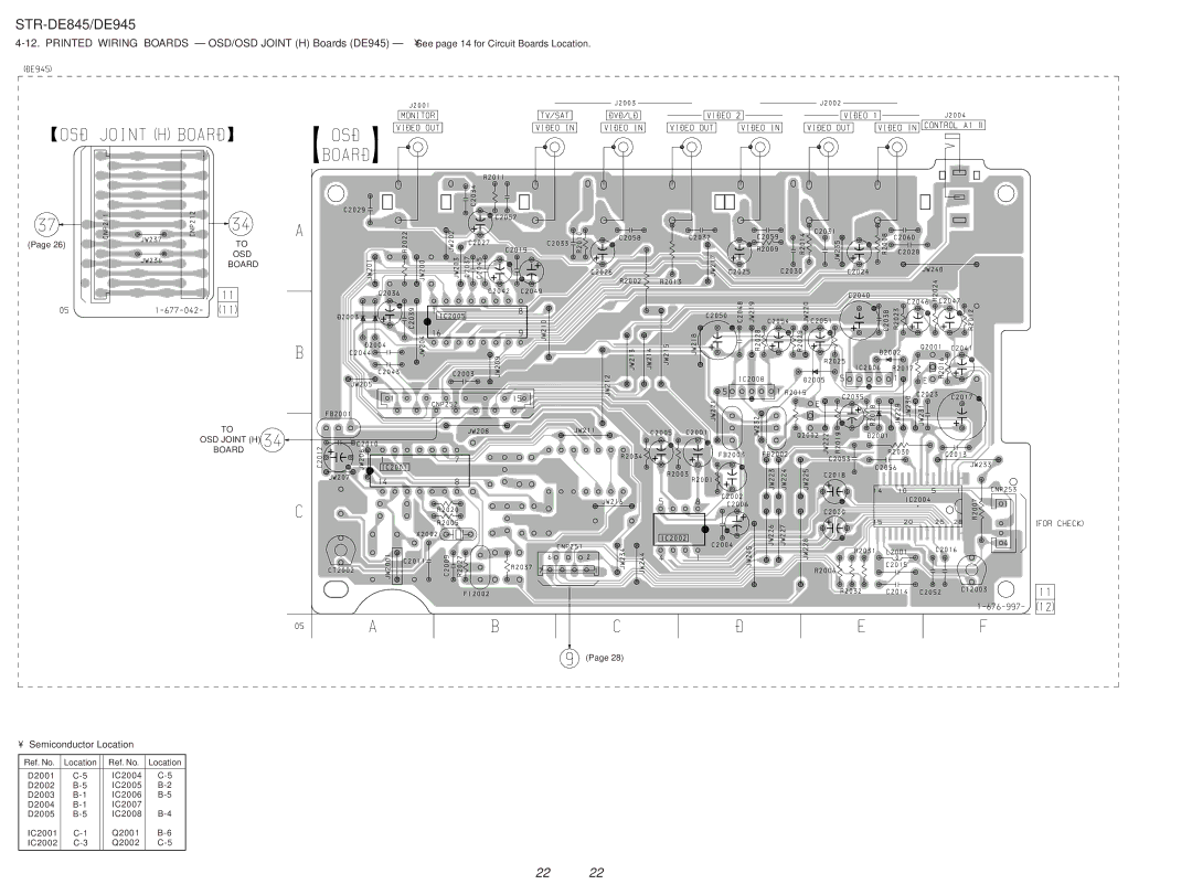 Sony STR-DE845 service manual OSD Joint H Board 