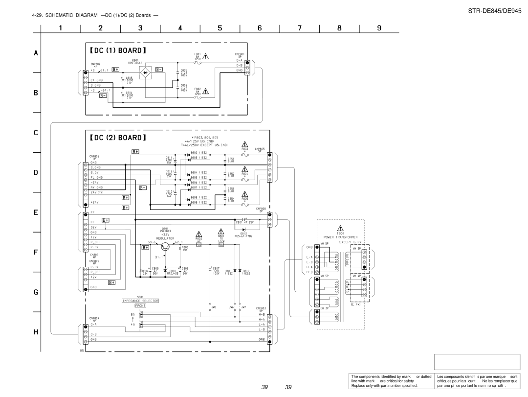 Sony STR-DE845 service manual Schematic Diagram DC 1/DC 2 Boards 