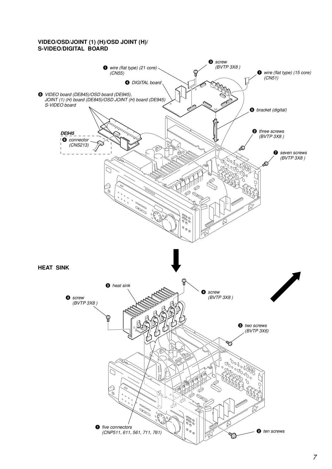 Sony STR-DE845 service manual VIDEO/OSD/JOINT 1 H/OSD Joint H VIDEO/DIGITAL Board 