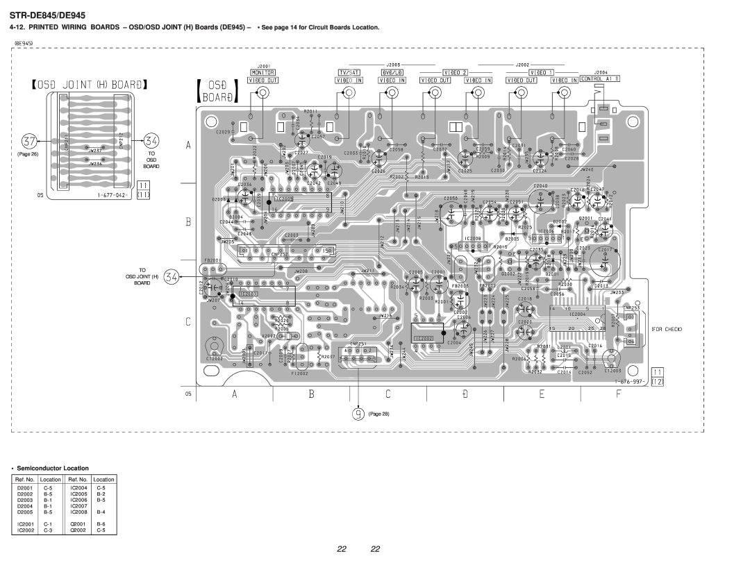 Sony service manual STR-DE845/DE945, Semiconductor Location, Page 