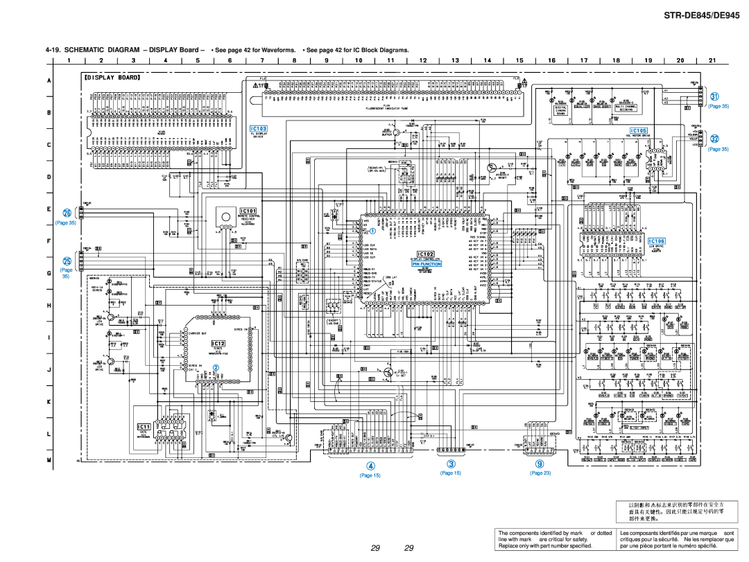 Sony service manual STR-DE845/DE945, Page Page Page, Page 35, Pin Function 