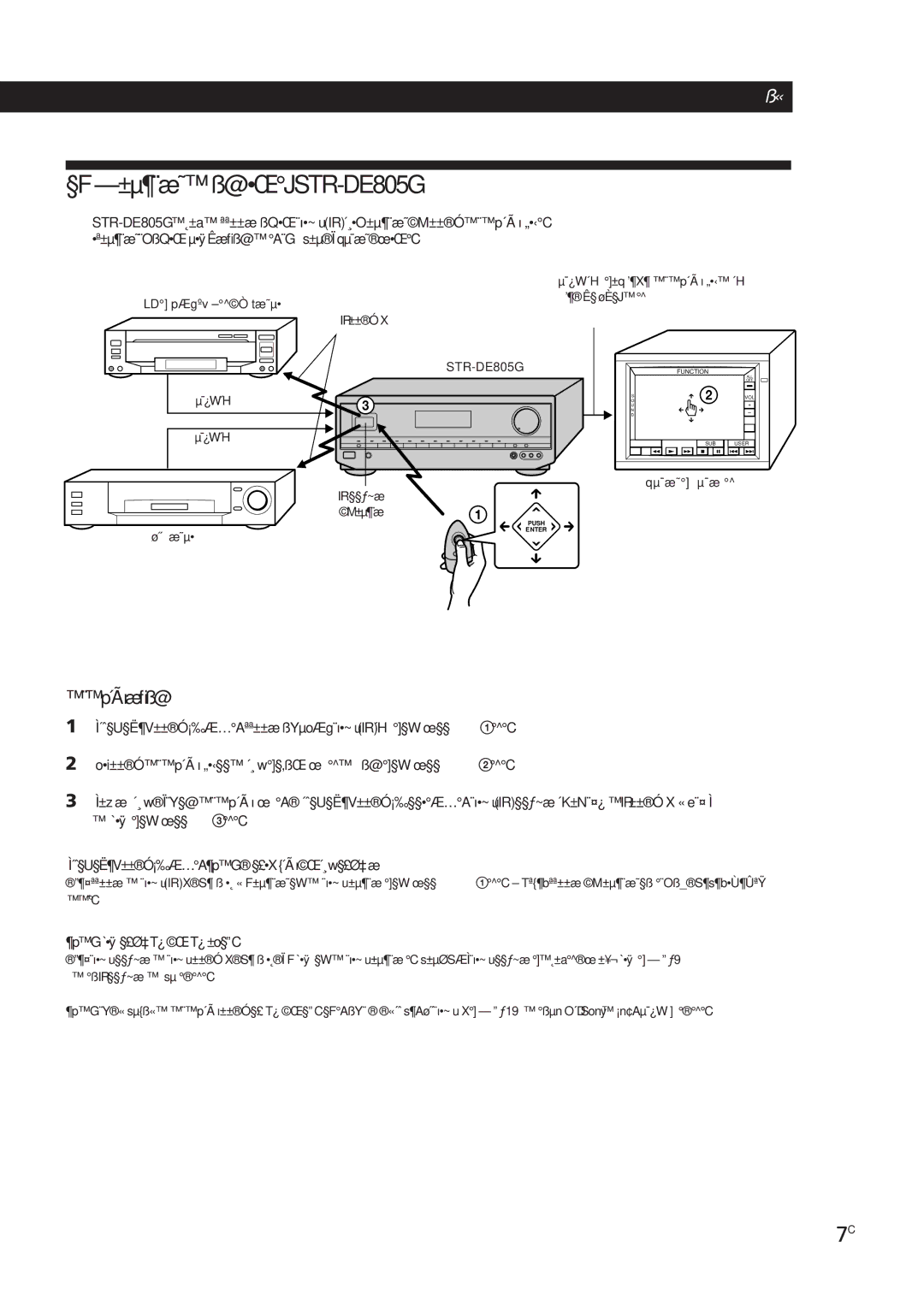 Sony STR-DE905G manual §F-±µ¶¨æ˜ß@ŒJSTR-DE805G 