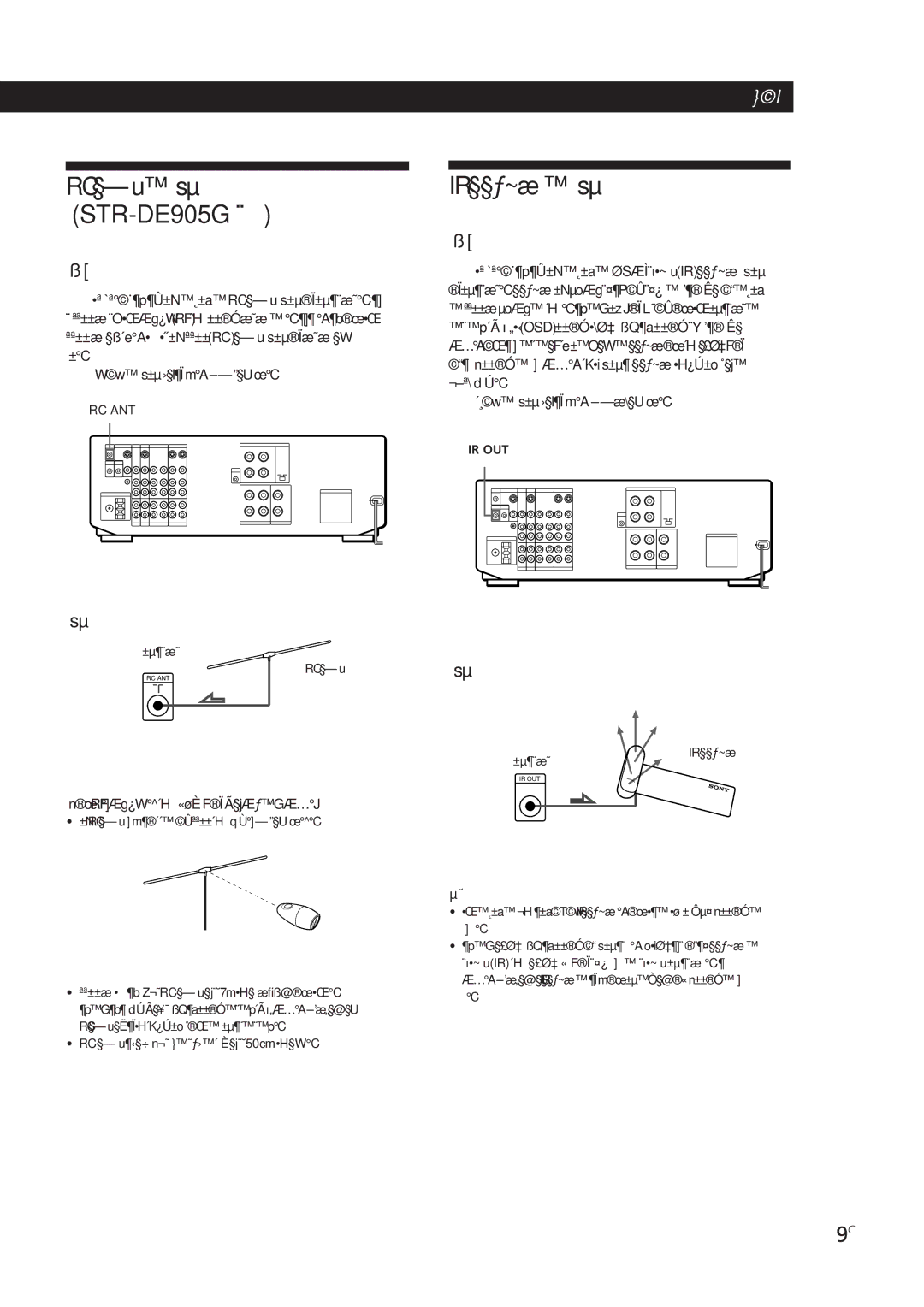 Sony manual RC§- u sµ STR-DE905G ¨, IR§§ƒ~æ sµ, ´¸w s±µ›§l¶ÏmA --æ\§UœC, NœRFÆg¿W´H «øÈFÏÃ§jÆƒGÆ…J 