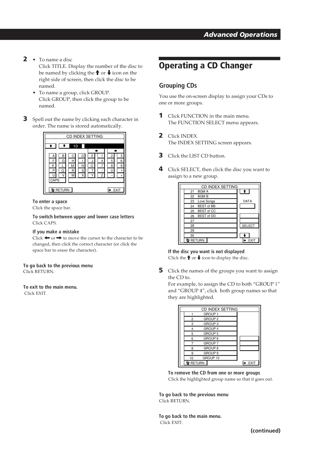 Sony STR-DE905G manual Operating a CD Changer, 37EN, Grouping CDs 