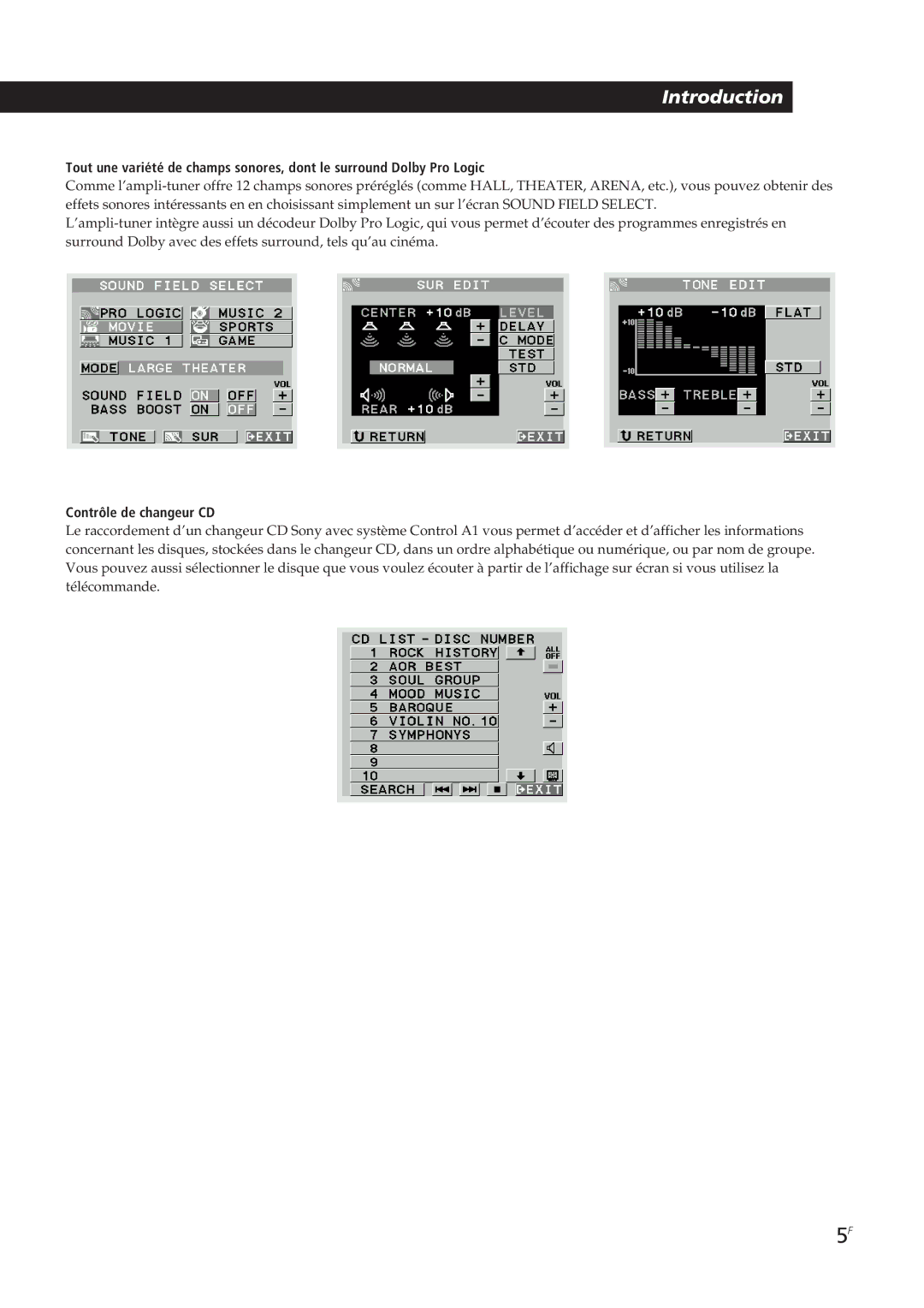 Sony STR-DE905G manual Contrôle de changeur CD 