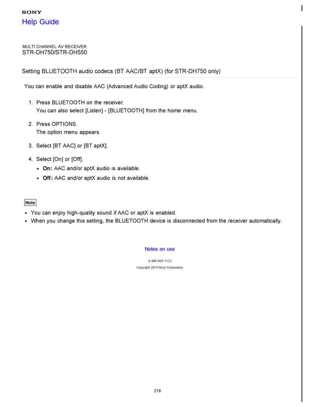 Sony STR-FH750 manual Help Guide, STR-DH750/STR-DH550 