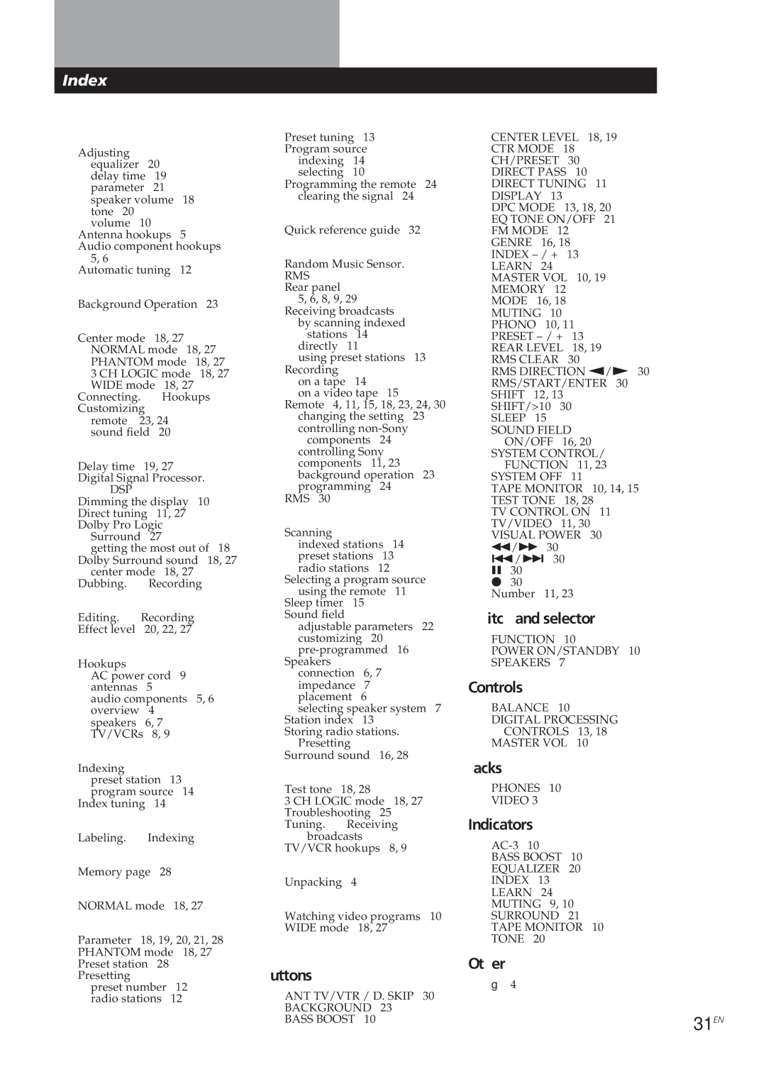 Sony STR-GA7ES, STR-GA8ES manual 31EN 