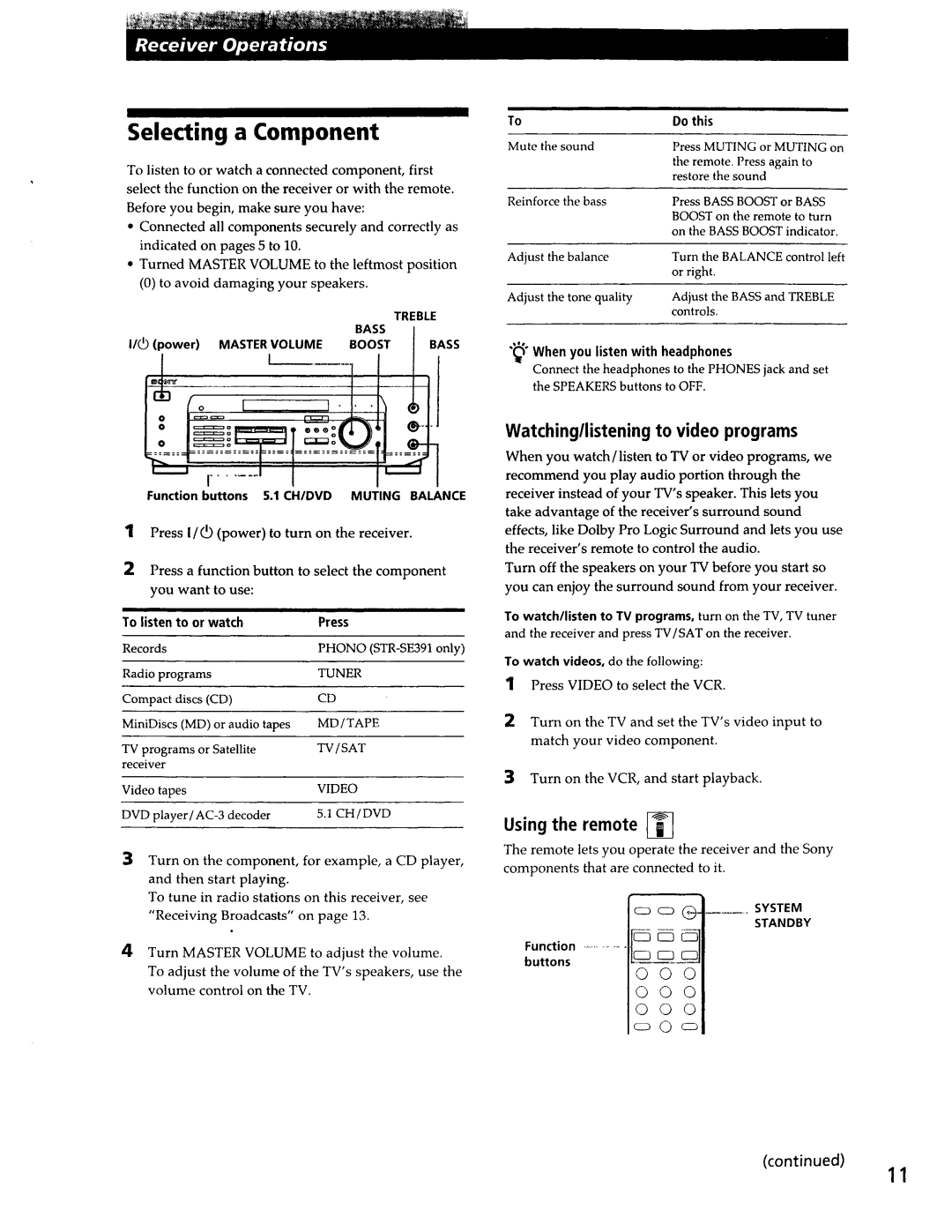 Sony STR-DE335, STR-SE391 manual 