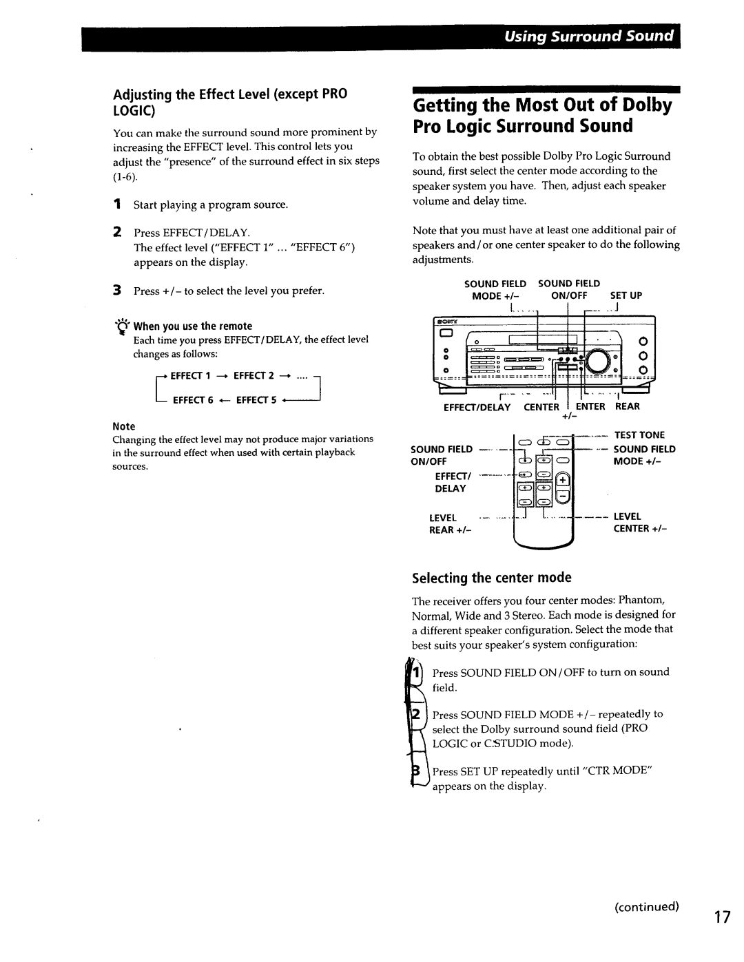 Sony STR-DE335, STR-SE391 manual 