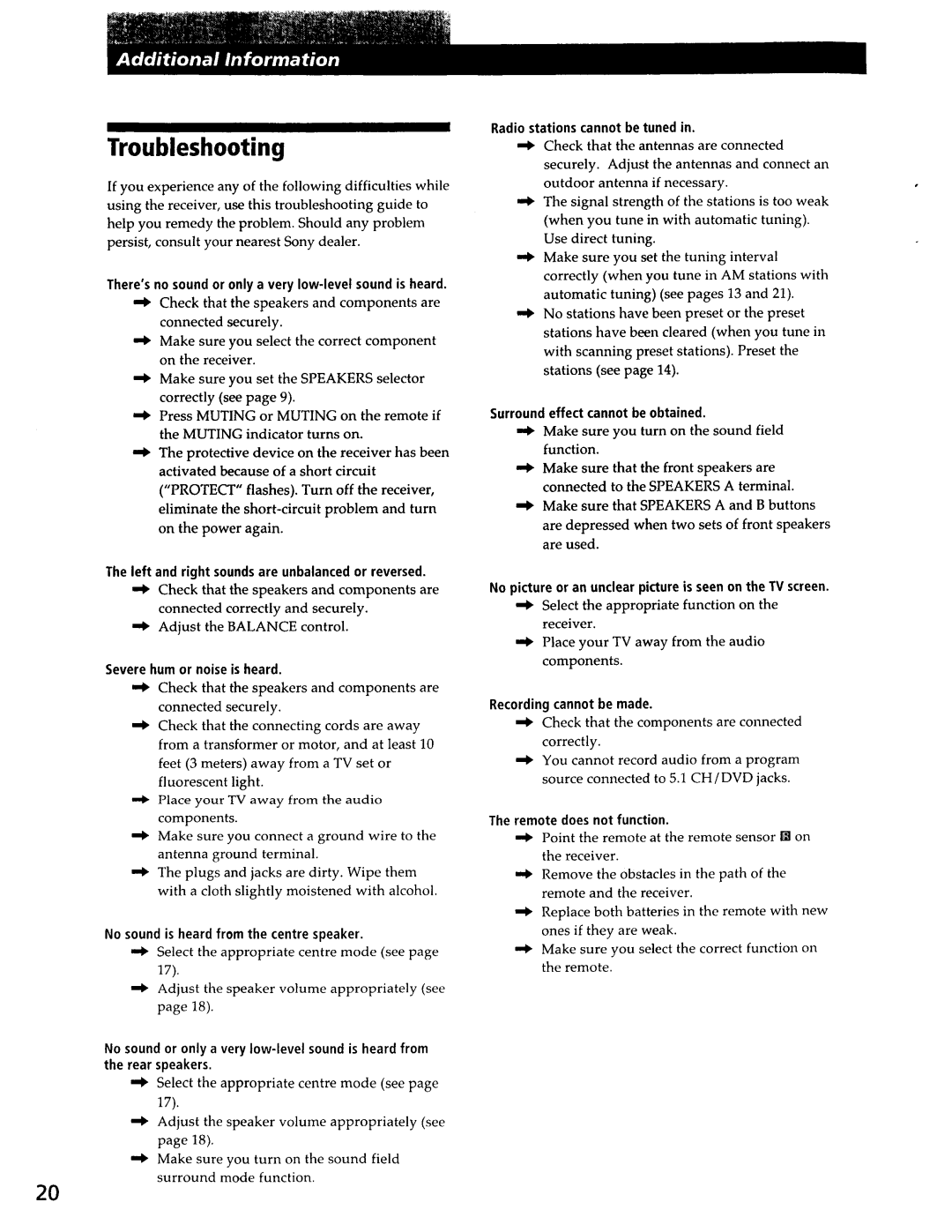 Sony STR-SE391, STR-DE335 manual 