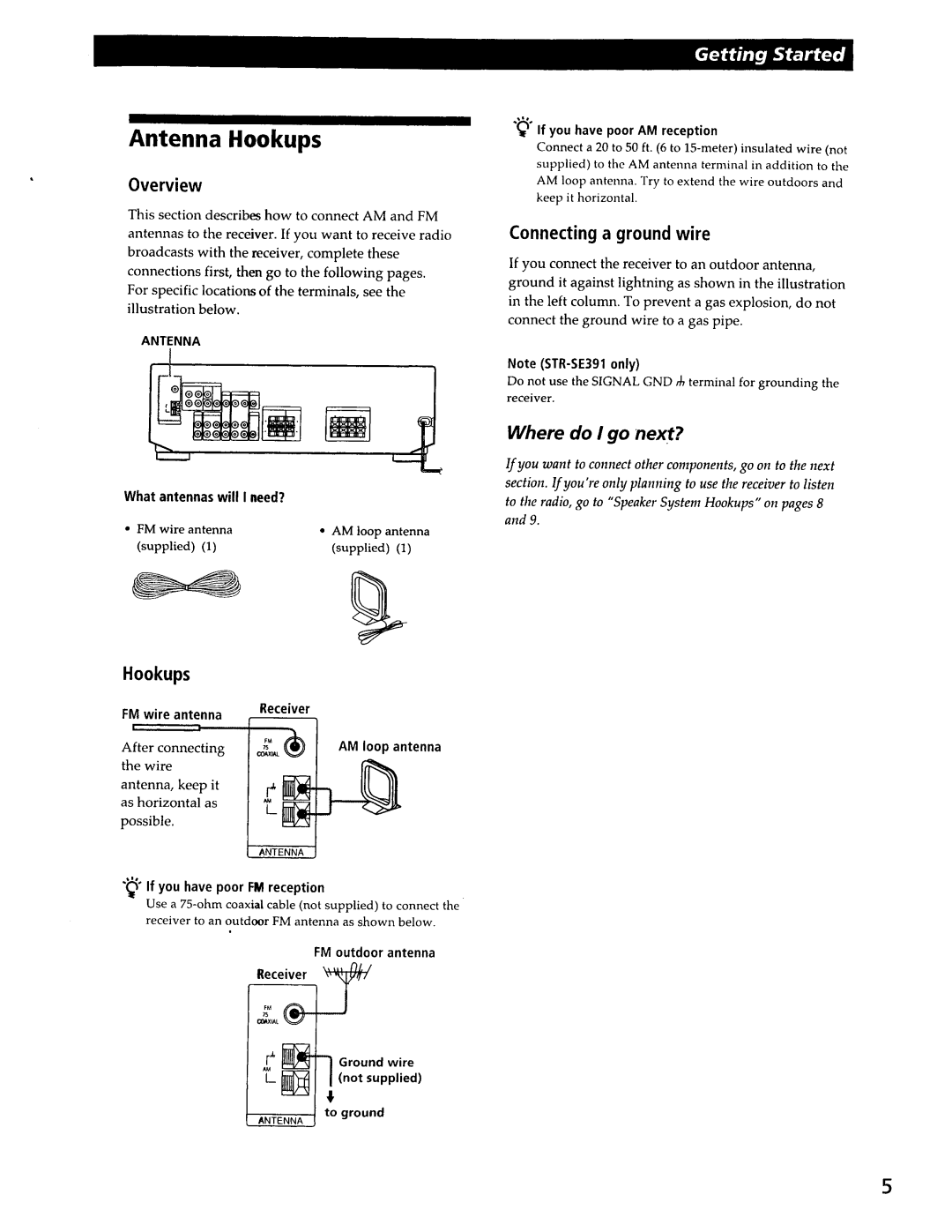 Sony STR-DE335, STR-SE391 manual 