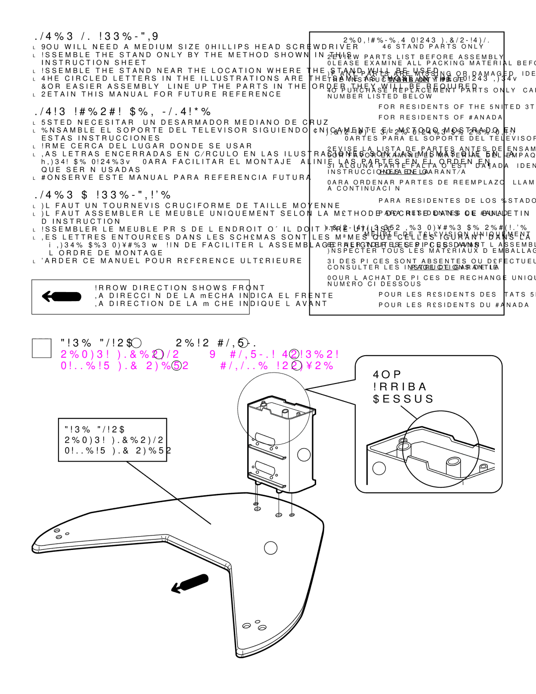 Sony SU-32HX1 manual Notas Acerca DEL Montaje, Base Board 2 & Rear Column 