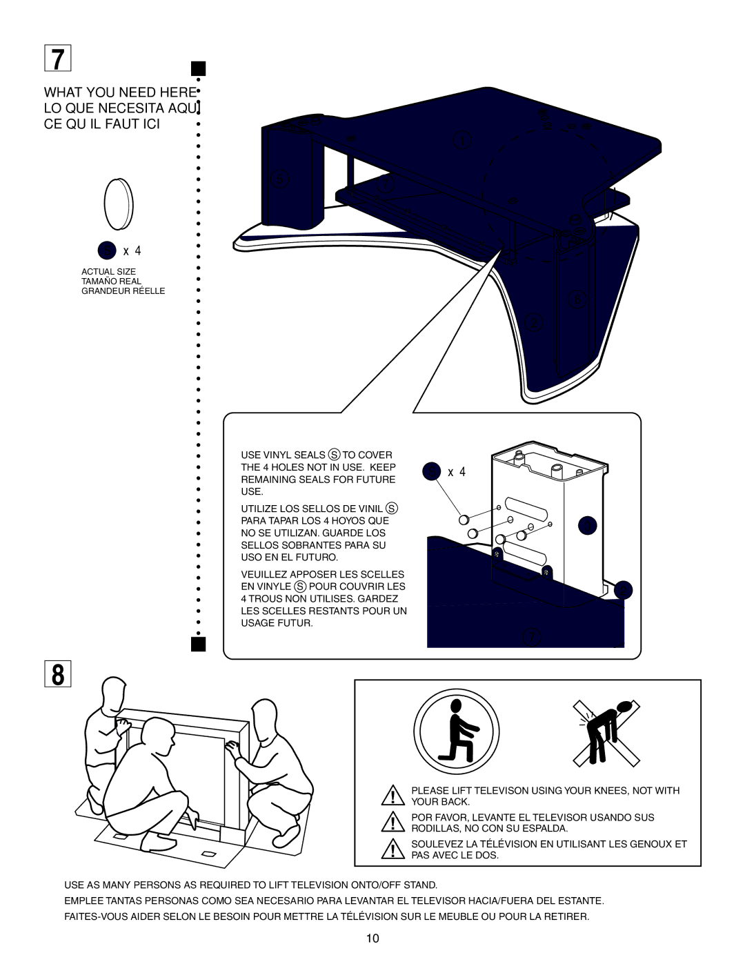 Sony SU-34XBR3 manual What YOU Need Here LO QUE Necesita Aqui CE QU’IL Faut ICI 