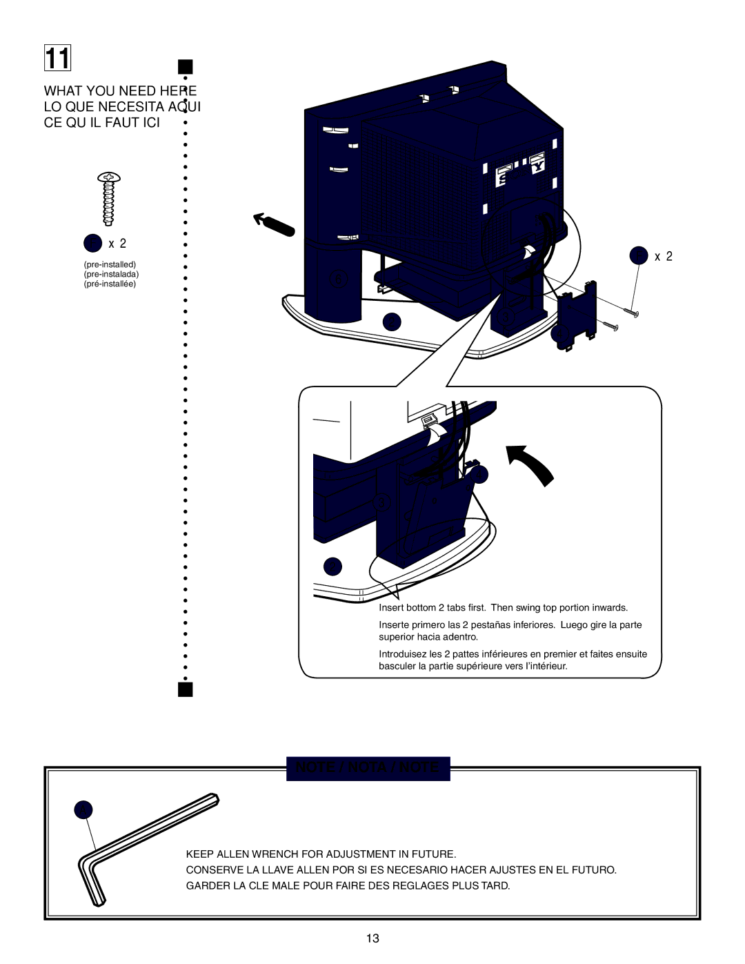 Sony SU-34XBR3 manual What YOU Need Here LO QUE Necesita Aqui CE QU’IL Faut ICI 