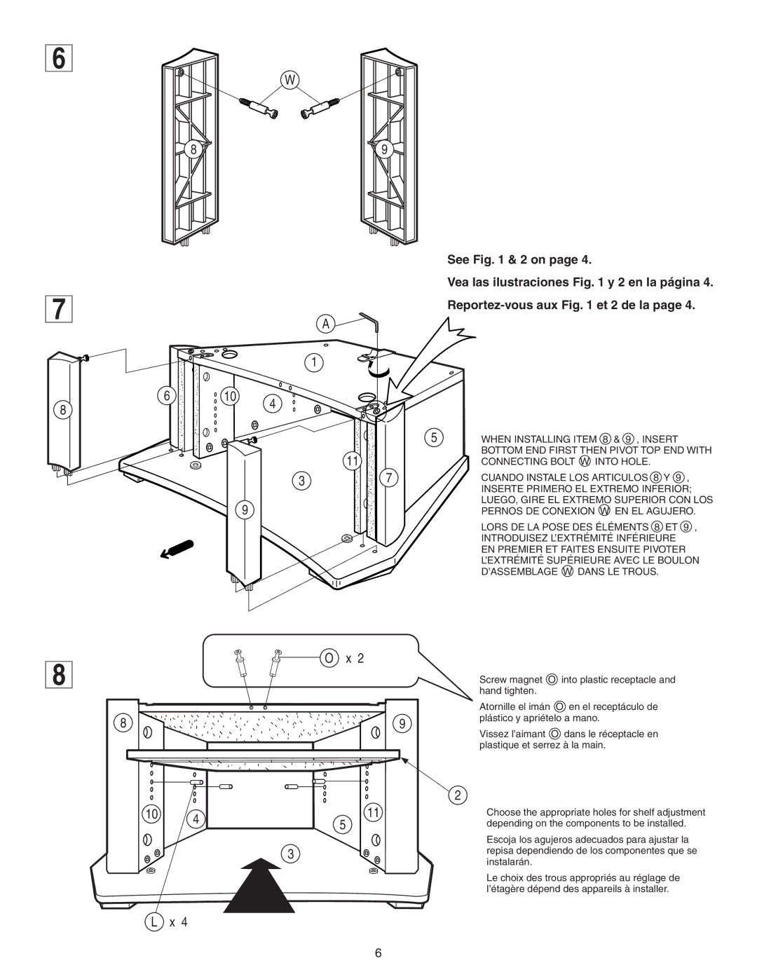 Sony SU-36F2 manual When Installing Item 8 & 9 , Insert 