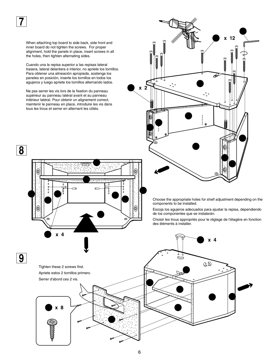 Sony SU-36FS2 manual Components to be installed 