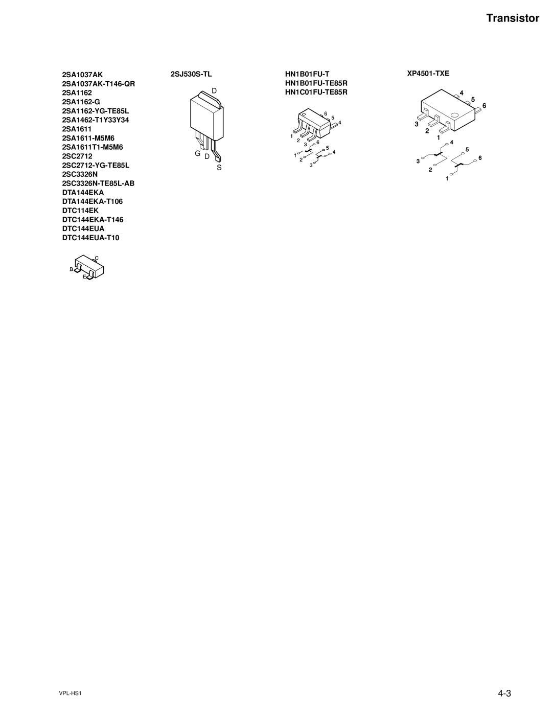 Sony VPLHS1FP, SUHS1, RMPJHS1 service manual Transistor, HN1C01FU-TE85R 