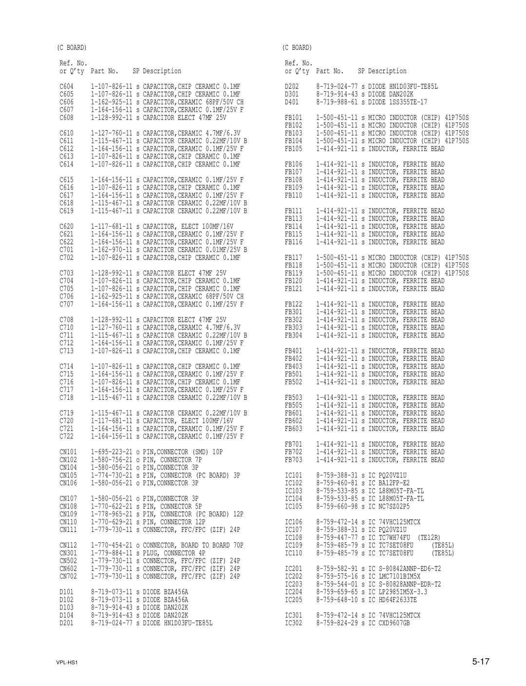 Sony VPLHS1FP, SUHS1 Diode 1SS355TE-17, PIN,CONNECTOR SMD 10P, PIN, Connector 7P, PIN,CONNECTOR 3P, PIN, Connector 5P 