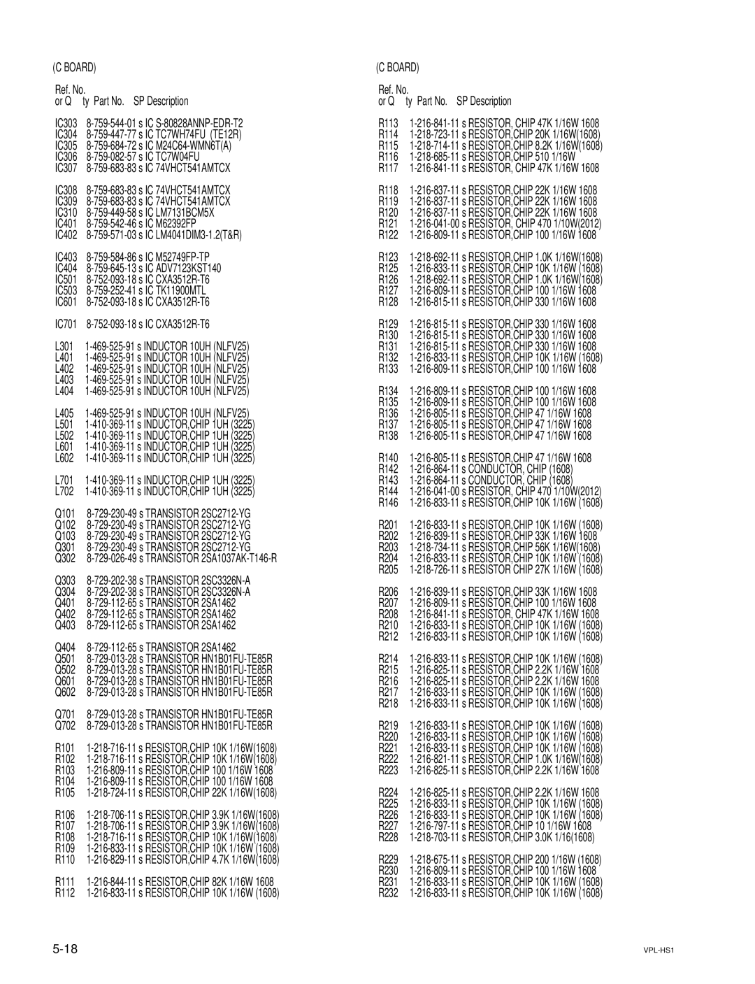 Sony RMPJHS1, SUHS1, VPLHS1FP service manual IC S-80828ANNP-EDR-T2, Transistor 2SC3326N-A 