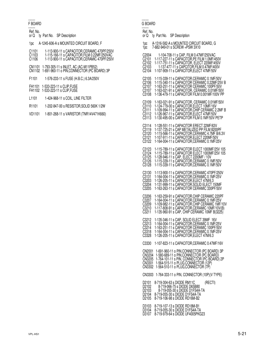 Sony RMPJHS1, SUHS1, VPLHS1FP service manual Board, PLUG,CONNECTOR 12P, PLUG,CONNECTOR 7P, Diode RM11C, Diode D6SB80 