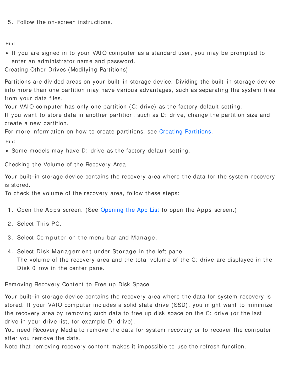 Sony SVD13225PXB manual Follow the on-screen instructions 