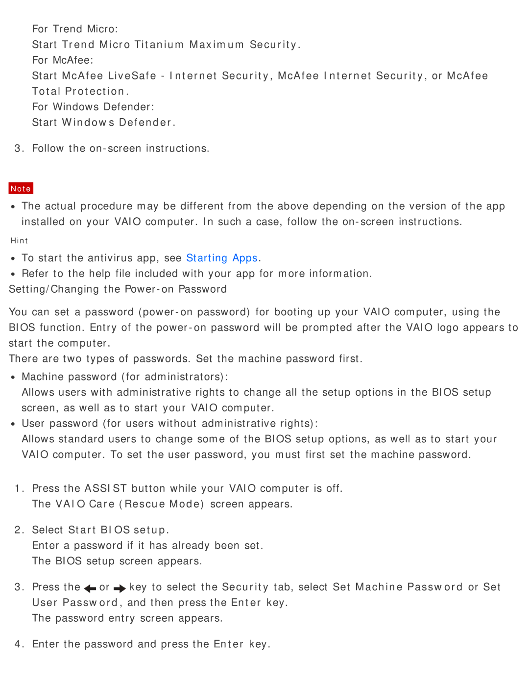 Sony SVD13225PXB manual For Trend Micro 