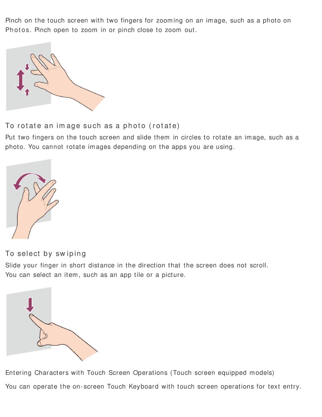 Sony SVD13225PXB manual To rotate an image such as a photo rotate 