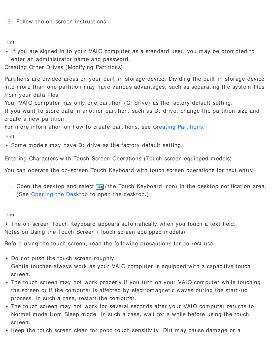 Sony SVD13225PXB manual Follow the on-screen instructions 