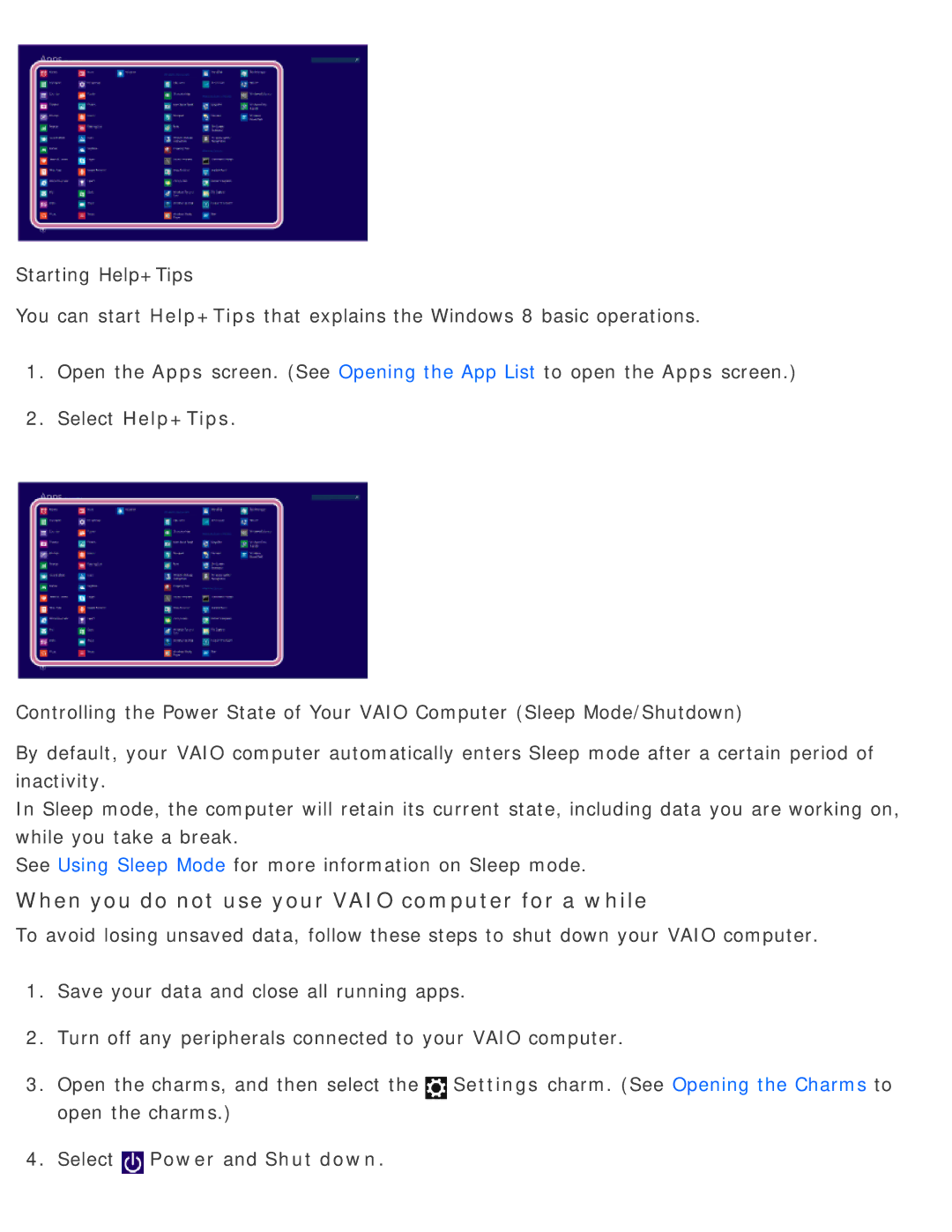 Sony SVD13225PXB manual When you do not use your Vaio computer for a while 