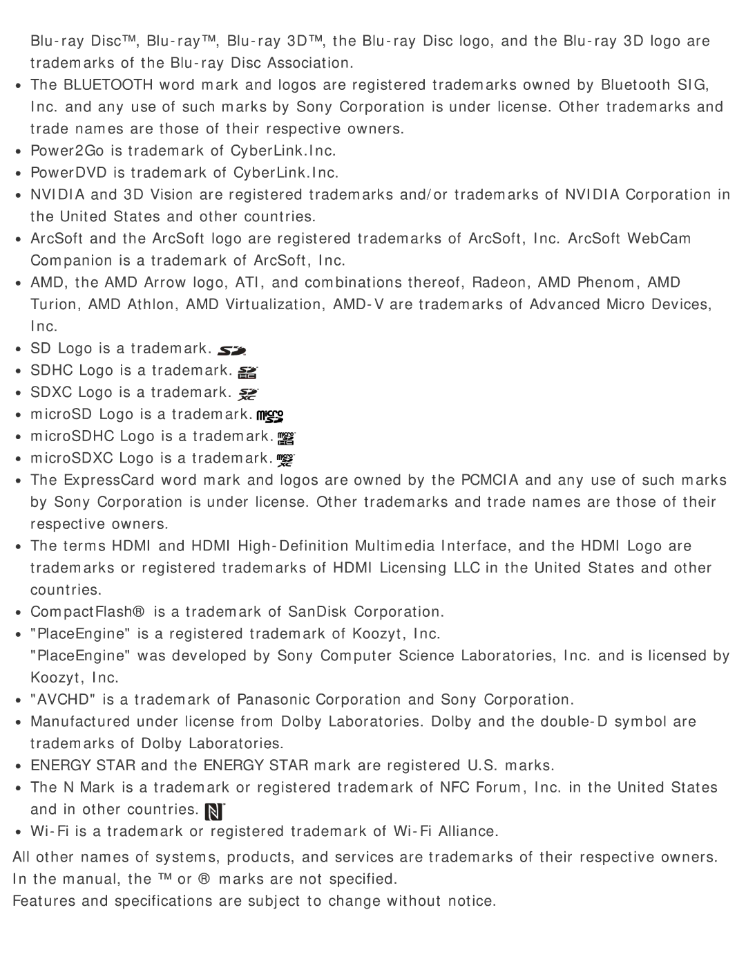 Sony SVD13225PXB manual 