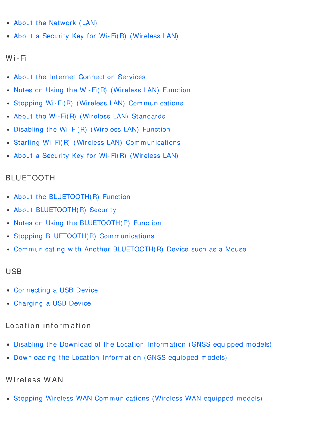 Sony SVD13225PXB manual Bluetooth, Location information 